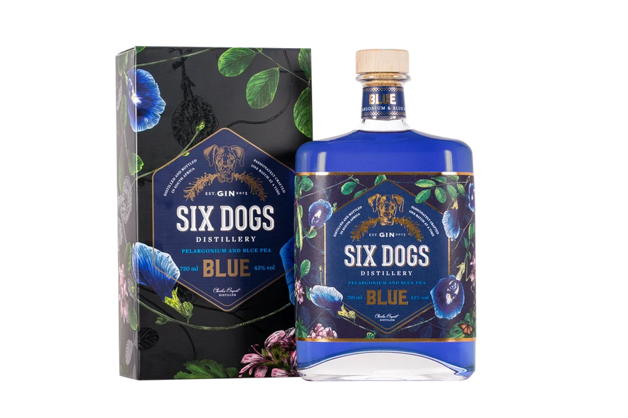Six Dogs Blue Gin 750ml