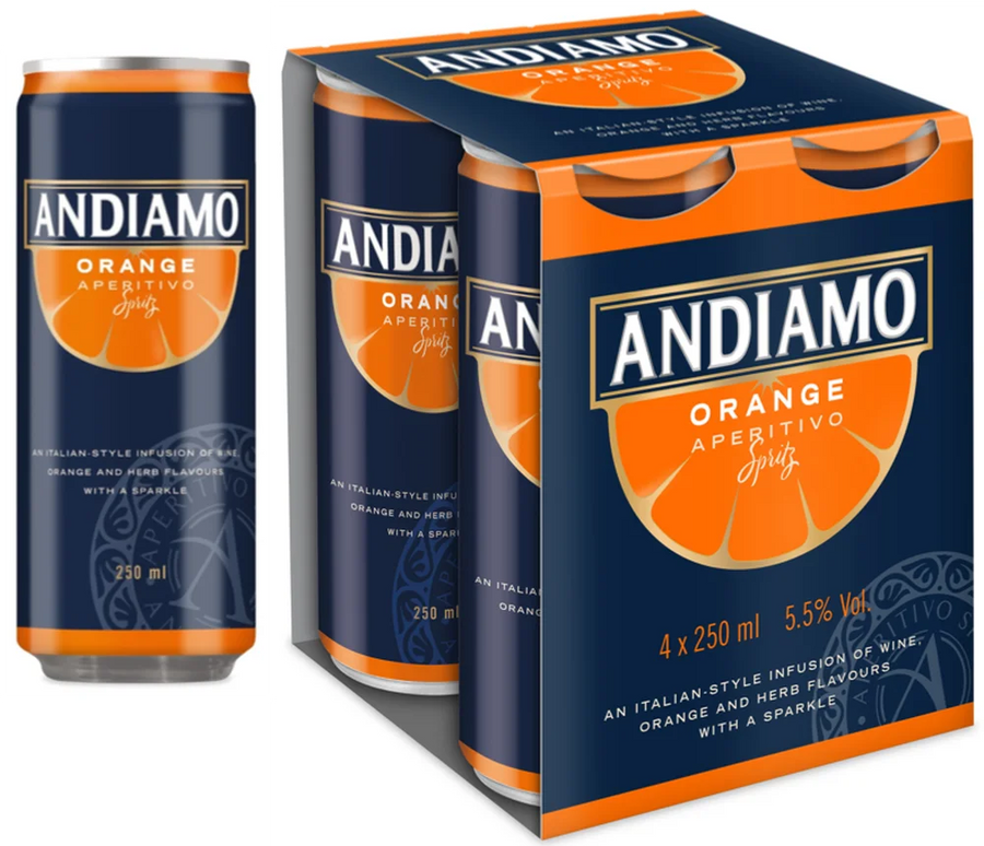 Andiamo Orange Aperitif Spritzer 4 x 250ml