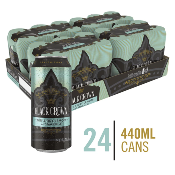 Black Crown Gin & Dry Lemon 24x440ml