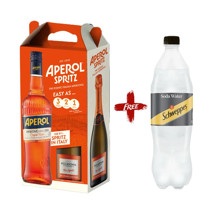 Aperol Spritz Combo Pack & Free 1L Soda