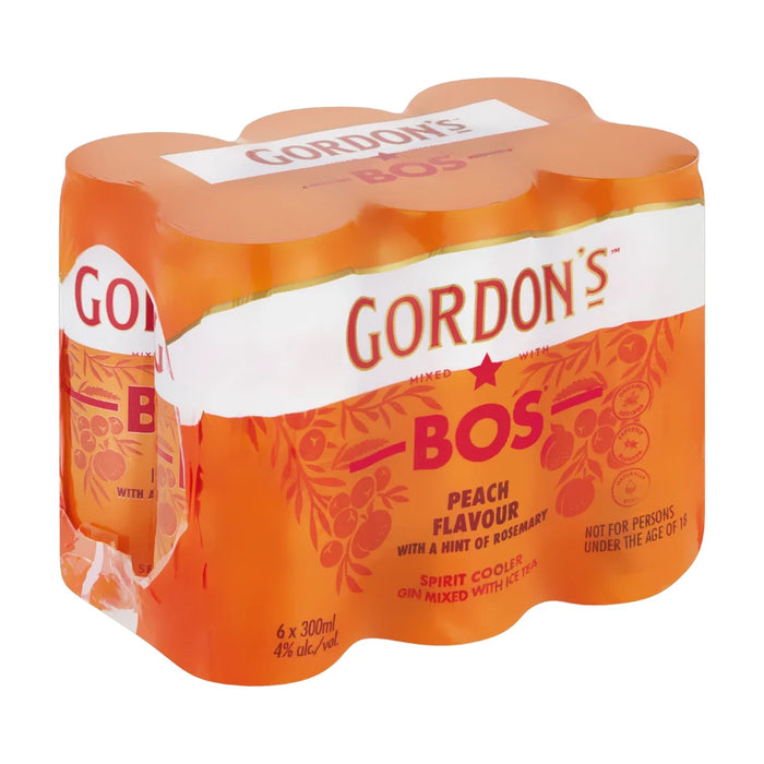 Gordon's Gin with Bos Peach Ice Tea 6x300ml