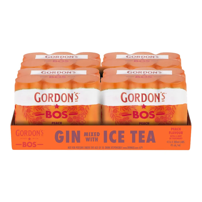 Gordon's Gin with Bos Peach Ice Tea 24x300ml