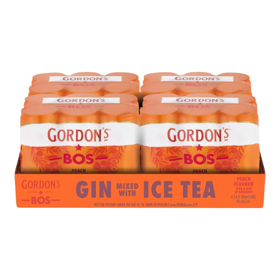 Gordon's Gin with Bos Peach Ice Tea 24x300ml