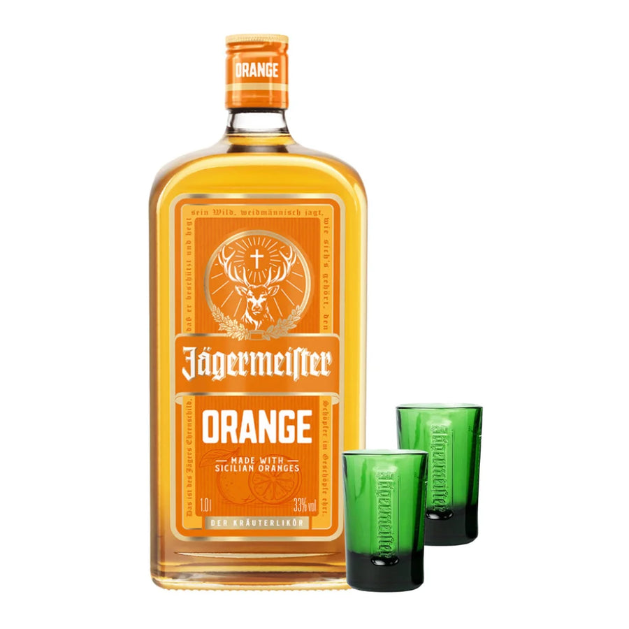 Jagermeister Orange & Shot Glass Combo