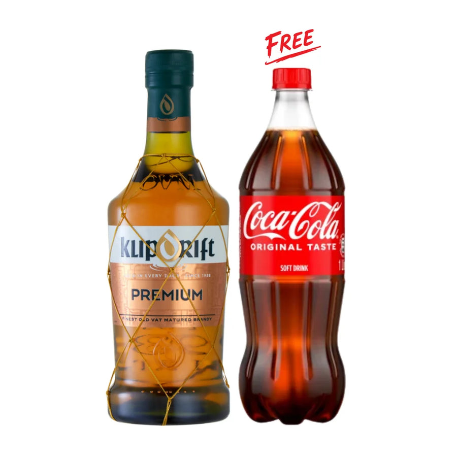 Klipdrift Premium 750ml and Free 1L Coke