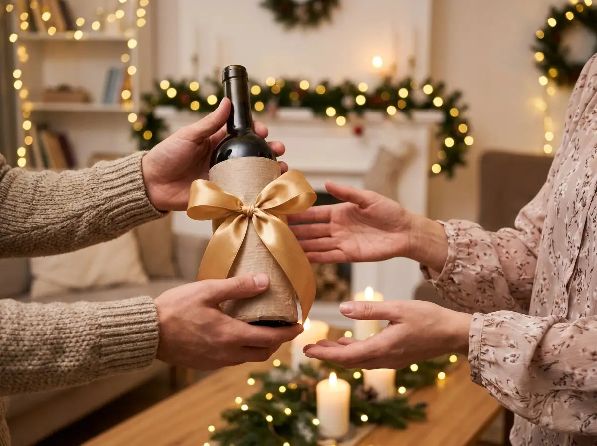 A wrapped bottle gift