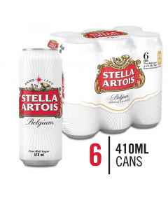 Stella Artois 410ml x 6  Cans